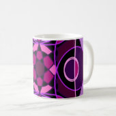 ピンクと紫の抽象芸術モザイクタイル コーヒーマグカップ (正面右)