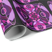 ピンクと紫の抽象芸術モザイクタイル ラッピングペーパー (ロールコーナー)