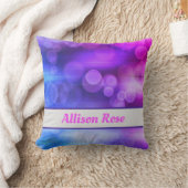 ピンクと紫の抽象芸術円パターン クッション (ブランケット)