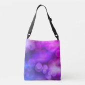 ピンクと紫の抽象芸術円パターン クロスボディバッグ (裏面)
