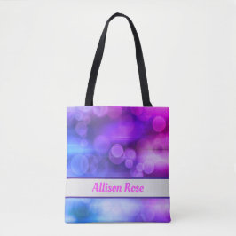 ピンクと紫の抽象芸術円パターン トートバッグ