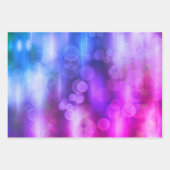 ピンクと紫の抽象芸術円パターン ラッピングペーパーシート (正面2)