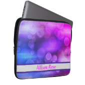 ピンクと紫の抽象芸術円パターン ラップトップスリーブ (正面右)