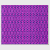 ピンクと紫の抽象芸術花柄 ラッピングペーパー (フラット)