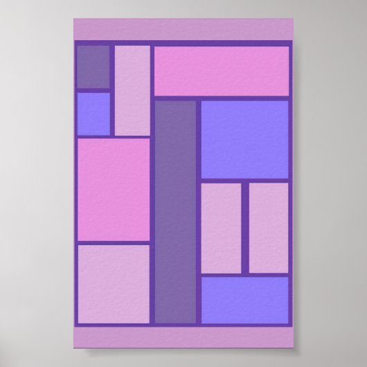 ピンクと紫の抽象芸術 ポスター (正面)