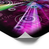 ピンクと紫の抽象芸術 ポスター (角)