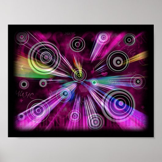 ピンクと紫の抽象芸術 ポスター (正面)