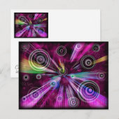 ピンクと紫の抽象芸術 ポストカード (正面/裏面)