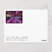 ピンクと紫の抽象芸術 ポストカード (裏面)