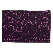 ピンクと紫の抽象芸術 枕カバー (裏面-左)