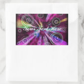 ピンクと紫の抽象芸術 長方形シール (バッグ)