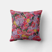 ピンクと紫の新しい春フローラ クッション (裏面)