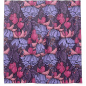 ピンクと紫の明るい赤紫色 シャワーカーテン (正面)