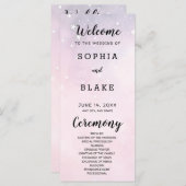 ピンクと紫の星空の結婚式 プログラム (正面/裏面)