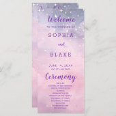 ピンクと紫の星空の結婚式 プログラム (正面/裏面)