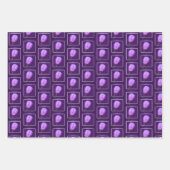 ピンクと紫の春の花模様 ラッピングペーパーシート (正面)