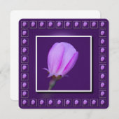 ピンクと紫の春 招待状 (正面/裏面)