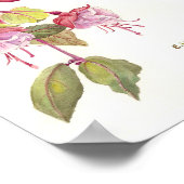 ピンクと紫の暗い赤紫色の水色 ポスター (角)