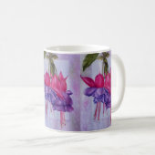 ピンクと紫の暗い赤紫色クラシックマグカップ コーヒーマグカップ (正面右)