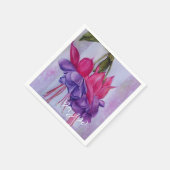 ピンクと紫の暗い赤紫色花 スタンダードカクテルナプキン (角)