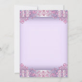 ピンクと紫の最初の聖餐式 招待状 (裏面)