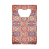 ピンクと紫の模様 クレジットカード栓抜き (正面)