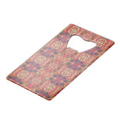 ピンクと紫の模様 クレジットカード栓抜き (裏面アングル)