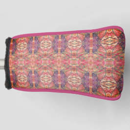 ピンクと紫の模様 ゴルフヘッドカバー