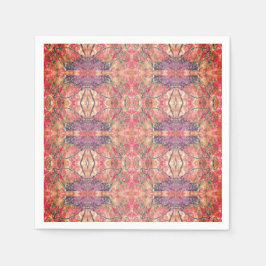 ピンクと紫の模様 スタンダードカクテルナプキン