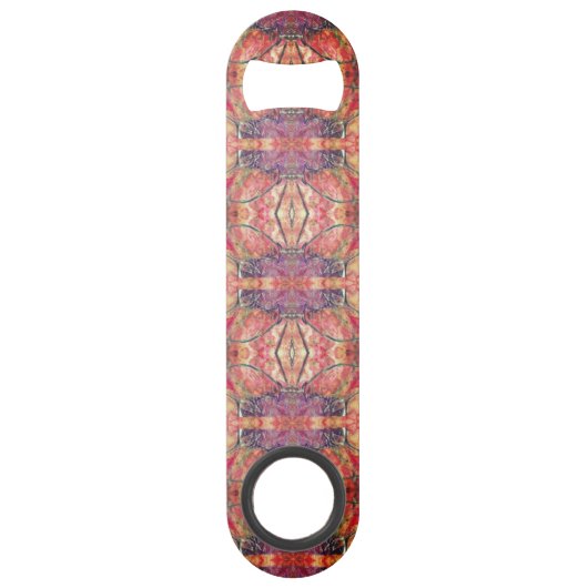 ピンクと紫の模様 スピード栓抜き (正面)