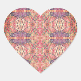 ピンクと紫の模様 ハートシール