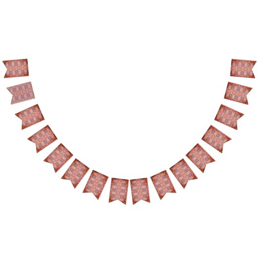 ピンクと紫の模様 バンティングフラッグ (全)