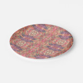 ピンクと紫の模様 ペーパープレート (アングル)