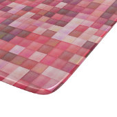 ピンクと紫の正方形モザイク カッティングボード (角)