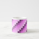 ピンクと紫の正方形 エスプレッソカップ (正面)