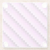 ピンクと紫の正方形 ガラスコースター (裏面)