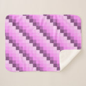 ピンクと紫の正方形 シェルパブランケット (正面(横))