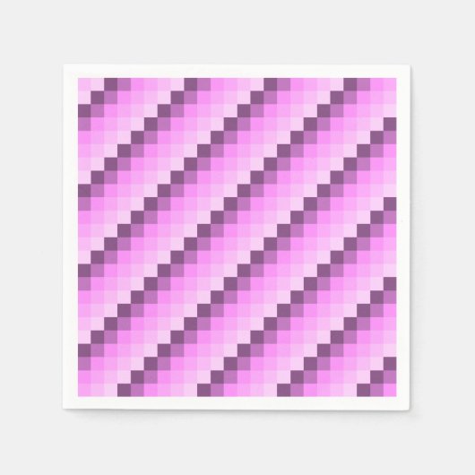 ピンクと紫の正方形 スタンダードカクテルナプキン (正面)
