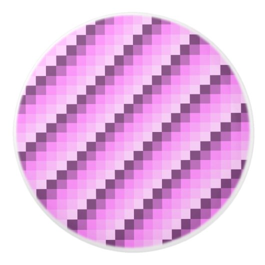 ピンクと紫の正方形 セラミックノブ (正面)