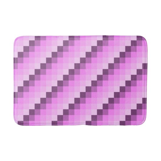 ピンクと紫の正方形 バスマット (正面)
