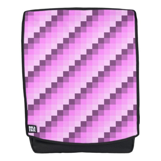 ピンクと紫の正方形 バックパック (正面)