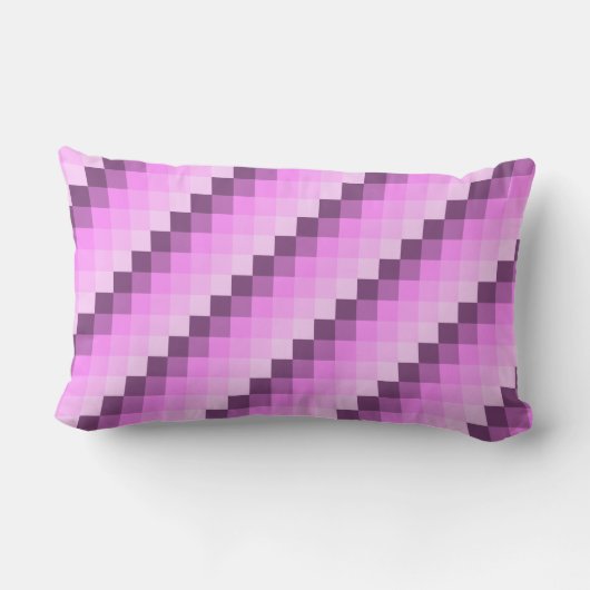 ピンクと紫の正方形 ランバークッション (裏面)