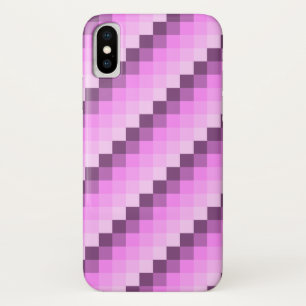 ピンクと紫の正方形 iPhone X ケース
