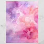 ピンクと紫の水の色のスクラップブック紙 (裏面)