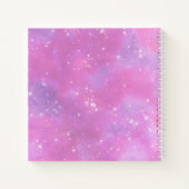 ピンクと紫の水の色 – 白のスパッタのスケッチ ノートブック (裏面)