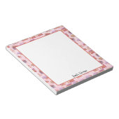 ピンクと紫の水彩図書図書室 ノートパッド (アングル)