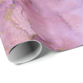 ピンクと紫の水彩抽象芸術 ラッピングペーパー (ロールコーナー)