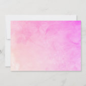ピンクと紫の水彩象の赤ちゃんシャワー 招待状 (裏面)