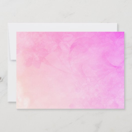 ピンクと紫の水彩象の赤ちゃんシャワー 招待状 (裏面)