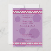 ピンクと紫の水玉模様バルミツワー応答カード 出欠カード (裏面)